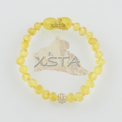 Amber teething bracelet with silver